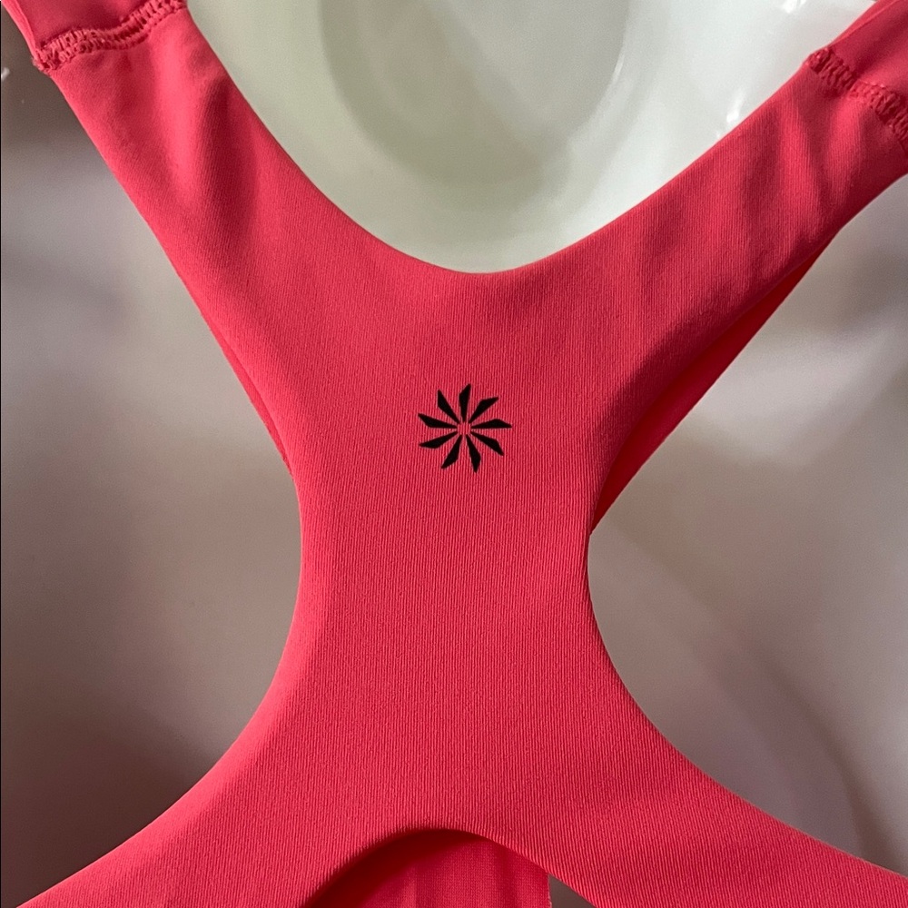 Athleta Coral Pink Racerback Tank with Cutout Detail - Picture 2 of 6